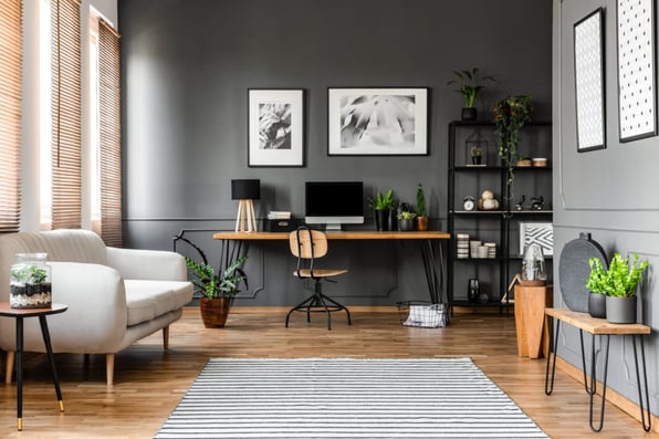 A home office space in a rental property