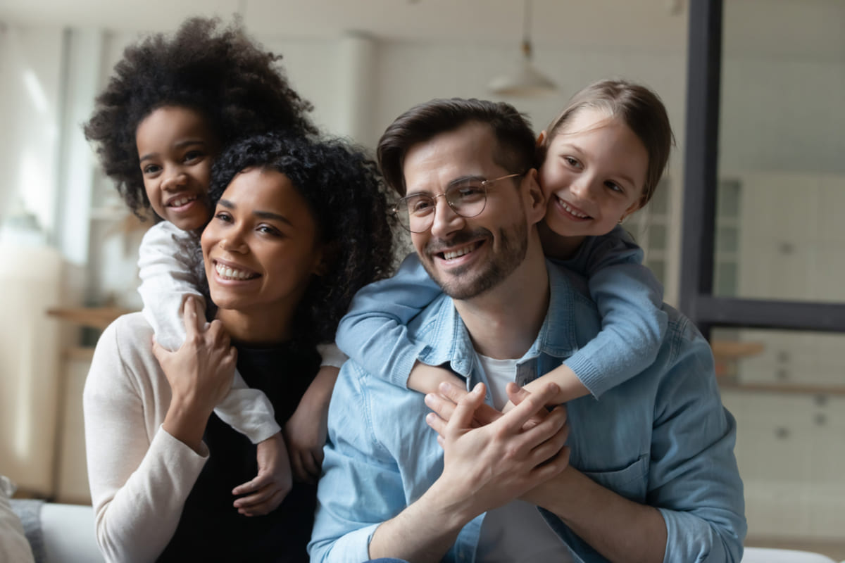 Happy tenants in their home