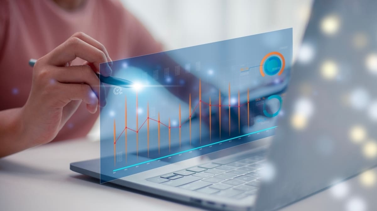 Someone viewing data on a tablet