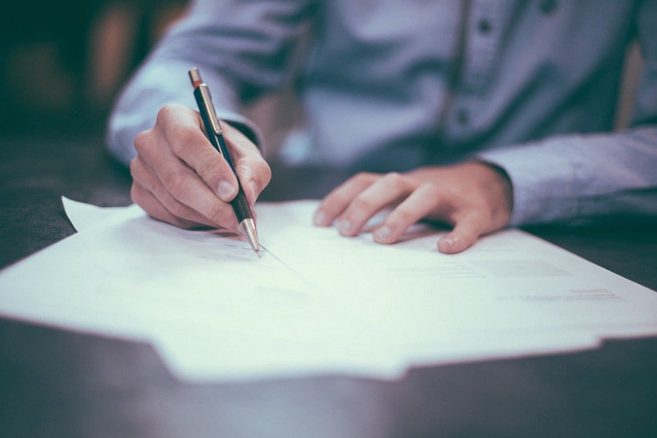 A man with documents preparing for the legal eviction process concept. 